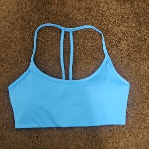 Blue Strappy Sports Bra